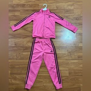 Selling pink adidas jacket and pant together.